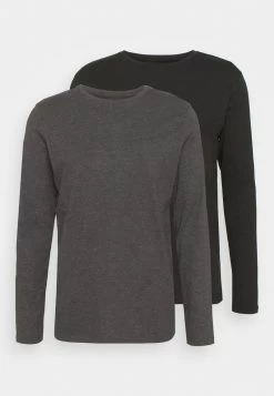 Pier One 2 PACK - Langarmshirt - Dark Grey/black 10 Pier One 2 PACK - Langarmshirt - Dark Grey/black -Pier One 007c88127656457c8f19869283e98031