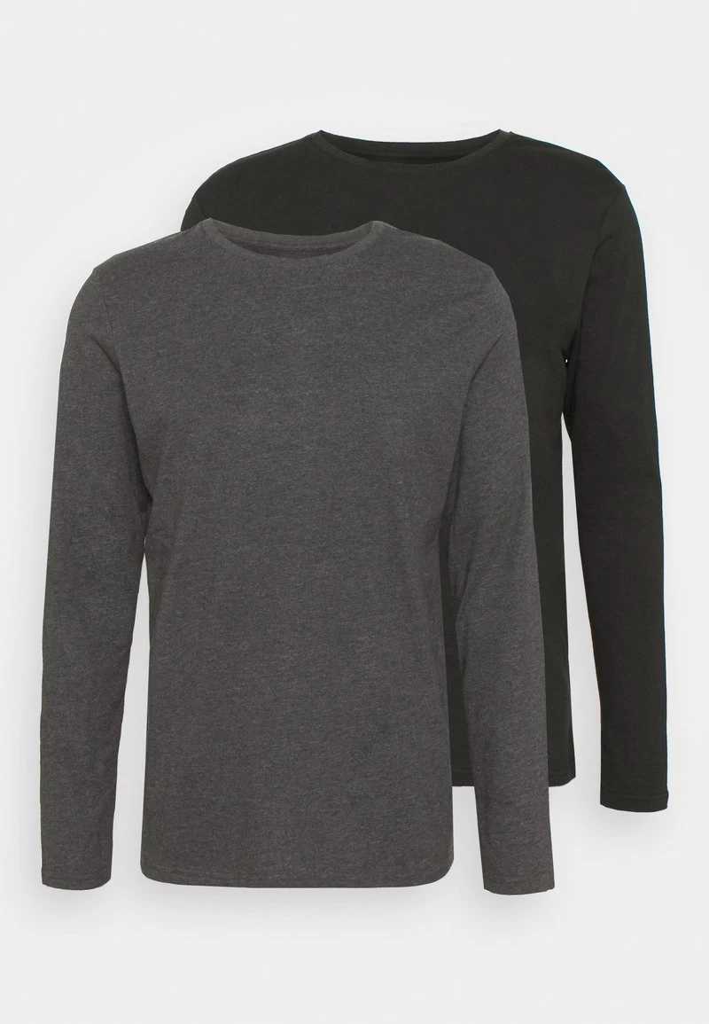 Pier One 2 PACK - Langarmshirt - Dark Grey/black 5 Pier One 2 PACK - Langarmshirt - Dark Grey/black – Bild 5