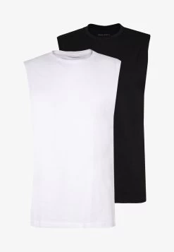 Pier One 2 PACK - Top - White/black -Pier One 746ca57ae5d64a839e14f2b3a322ccb3