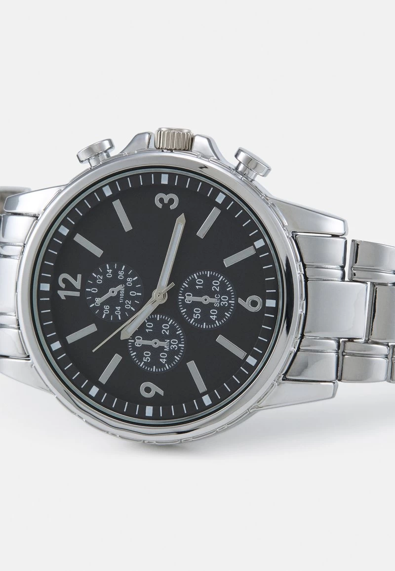 Pier One UNISEX - Uhr - Silver-coloured/black 4 Pier One UNISEX - Uhr - Silver-coloured/black – Bild 4