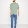 Pier One 5 PACK - T-Shirt Basic - Mint/off-white/khaki
