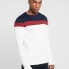 Pier One Langarmshirt - Offwhite/dark Blue