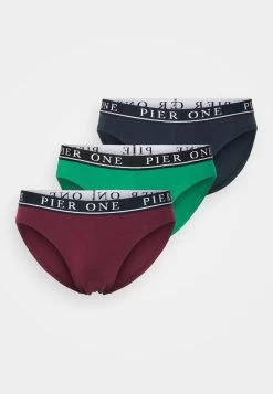Pier One BRANDED WAISTBAND BRIEFS 3 PACK - Slip - Dark Blue /green/bordeaux -Pier One e4133ac12af345d2ba6dfa134f8b50cd