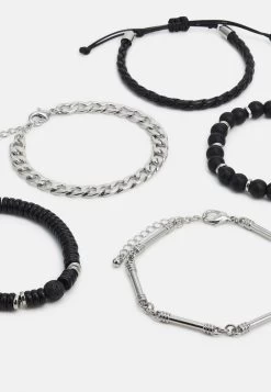 Pier One 5 PACK - Armband - Silver-coloured, Black -Pier One e7fdb58dc0d346889d43460456586028
