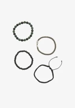 Pier One 5 PACK - Armband - Silver-coloured, Black -Pier One fa4c68e061e246fbbcc8381fd76aa6cb
